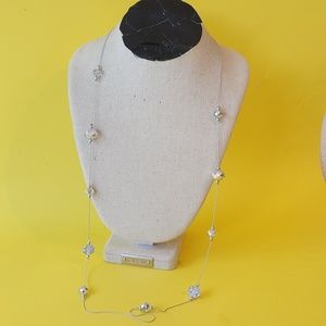 Really Long Silvertone Necklace